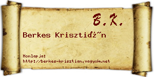 Berkes Krisztián névjegykártya